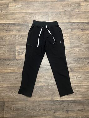 FIGS Technical Collection High Waisted Yola Scrub Pants Black Size Small Neutral